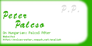 peter palcso business card